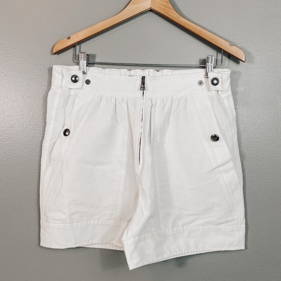 NWT Belstaff- Women's Small Size 4 Parker Trouser Shorts in Ivory/ White - Picture 2 of 8